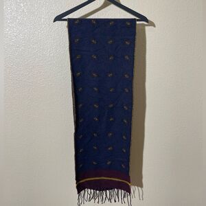 J. Crew Wool Scarf in Burgundy and Mustard